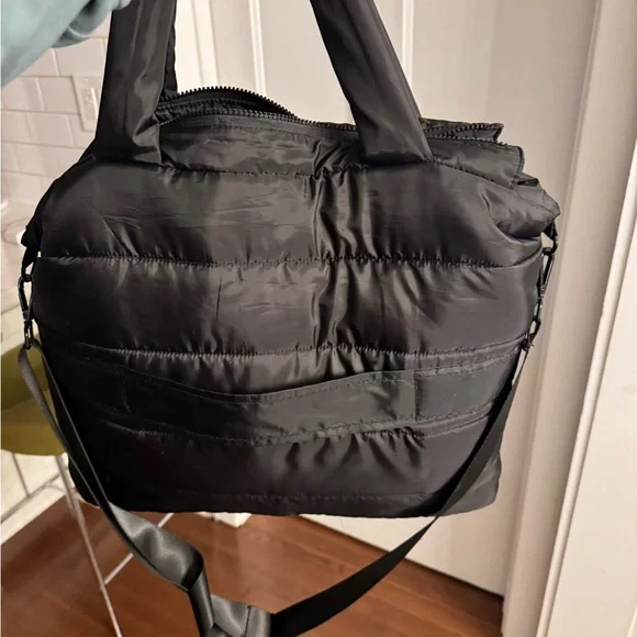 BUGATTI Black Quilted Tote Bag